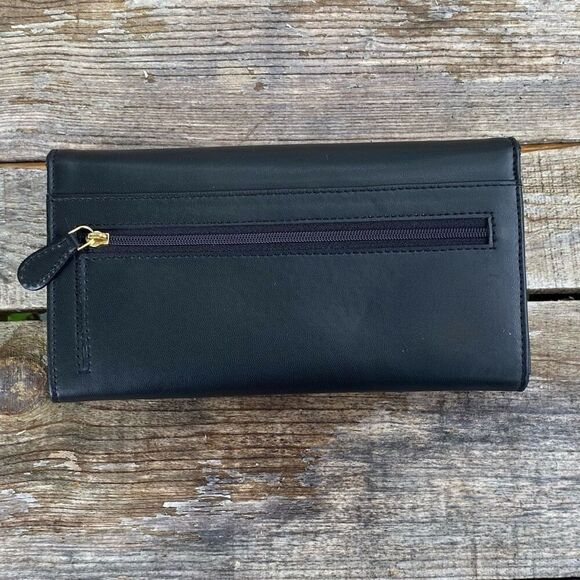 SATYA PAUL Snap Wallet Black Colorful Abstract Rectangular Gold Details - Picture 7 of 7